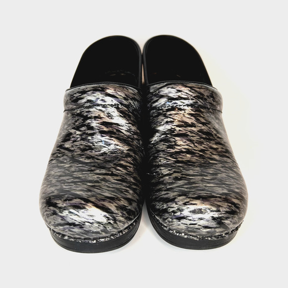 Dansko Nursing Clogs Womens 38 Black Waves Professional Workwear *no insoles* - Picture 2 of 9